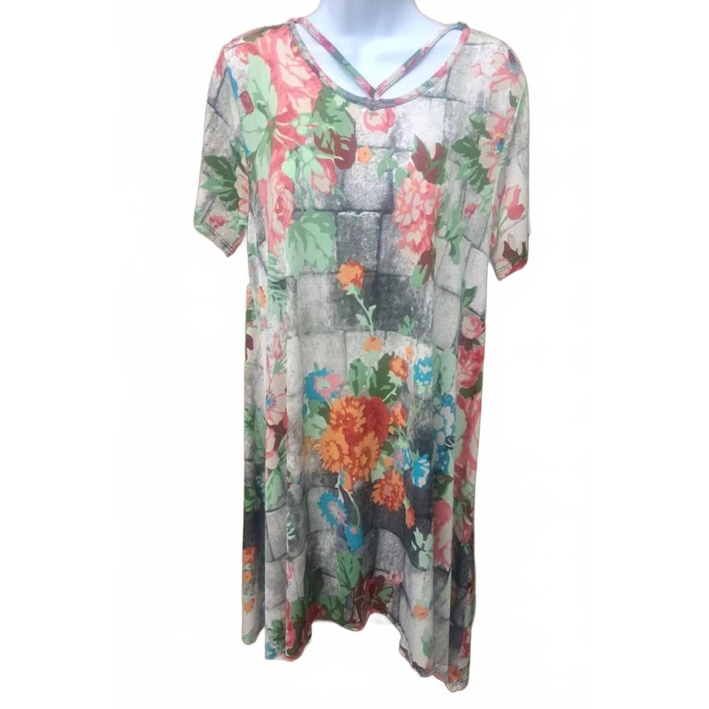 NEW CREPAS women's floral tunic in multicolor
